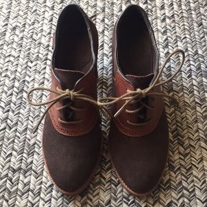 Bass Two Tone Leather Saddle Oxford Ankle Booties